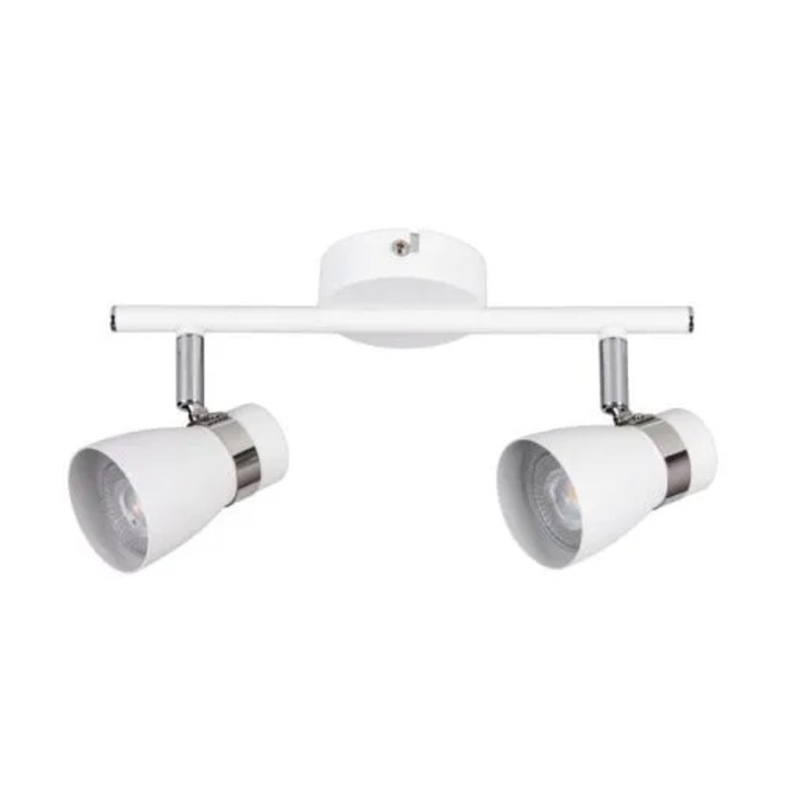 Spot tavan Kanlux ENALI EL-2L 28762, orientabil 310° orizontal/90° vertical, soclu GU10, compatibil LED, otel, alb, 1 buc