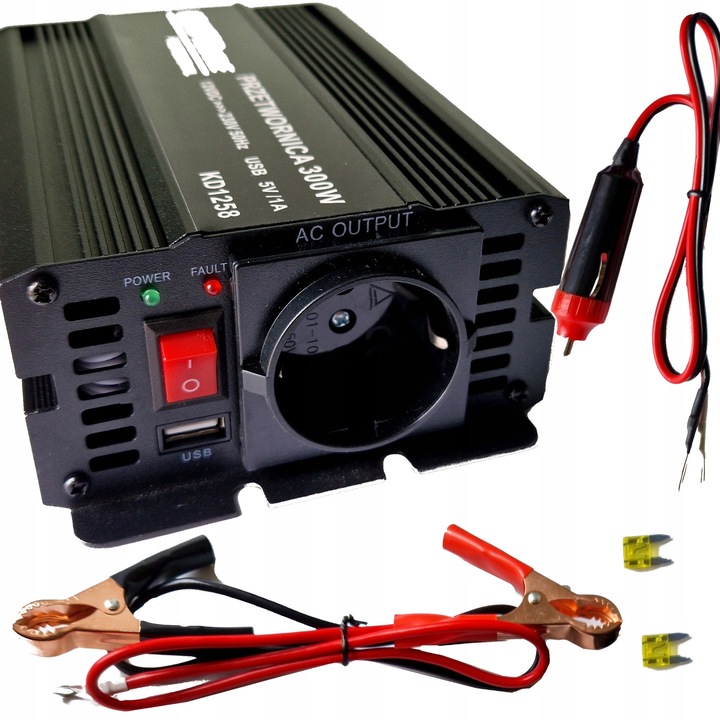 Kraft&Dele KD1258 autó inverter 300W 600W 12V fehér