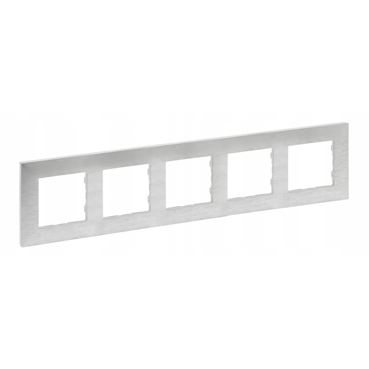 Legrand Niloe Step 863895 5-ös keret, szálcsiszolt alumínium, vízszintes vagy függőleges szereléshez, alumínium, 1 db