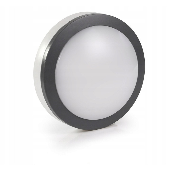Plafon LED / plafoniera Lumax Vera LO1261, 12W, 1160 lm, 4000K, IP65, gri/alb, 17 cm, 1 buc