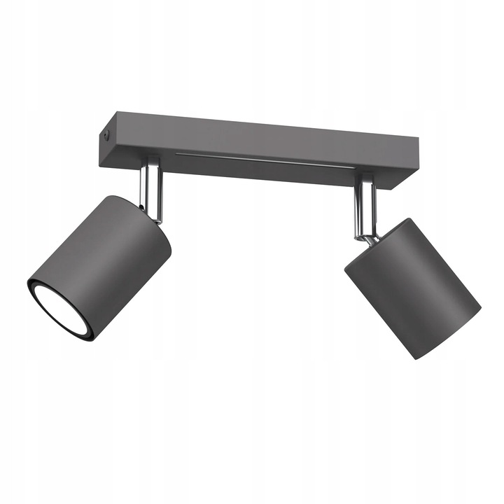 Luminex Striper dupla mennyezeti lámpa sötétszürke króm 20x5.5x14.5cm 2 fénypont