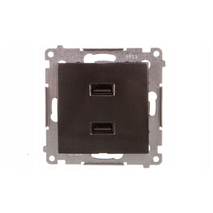 USB зарядно устройство Kontakt-simon Simon 54 DC2USB.01/48, 2 x USB, 2.1 A 5V DC, антрацит, 1 бр
