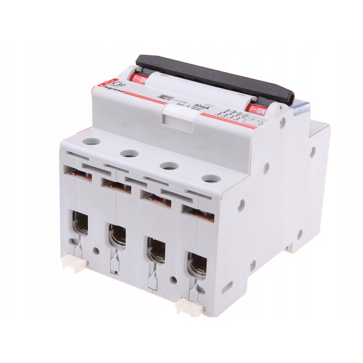Intrerupator diferential Legrand P314 DX3 411189, 4 poli, C32A (32 A), 30 mA, tip AC, 400 V~, 4 module 17,5 mm, montaj pe sina TH35, Alb, 1 buc