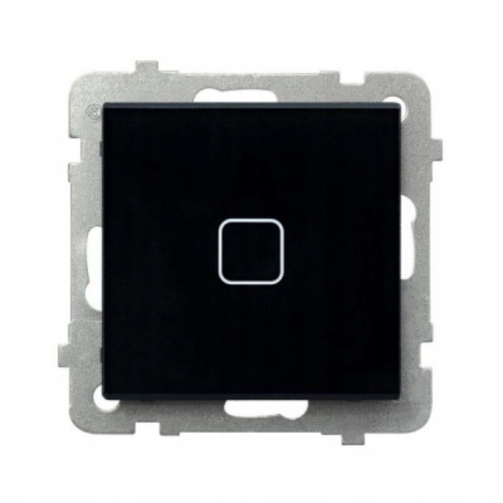 Pillanatnyi nyomógomb, Ospel Sonata Touch lPD-21RS/m/32, érintésérzékeny, kék LED világítással, süllyesztett szerelés, fekete üveg, 1 db