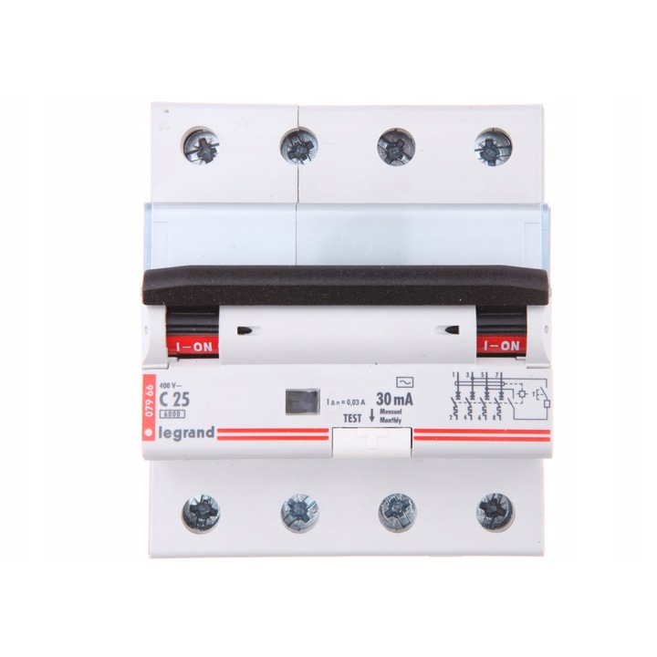 Intrerupator diferential Legrand P314 4P 25A 30mA AC gri 17,5mm