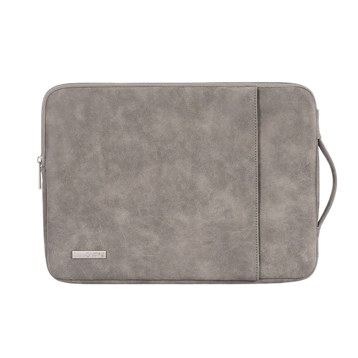 Laptoptok, 15 hüvelykes, 360°-os ütésvédelem, ORBER, rezgésálló, bársony bélés, poliészter/PU, 398 × 280 × 30 mm, szürke