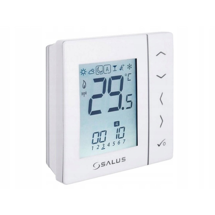Salus VS20WRF programozható termosztát 4 az 1-ben, vezeték nélküli Zigbee 2.4 GHz, fehér