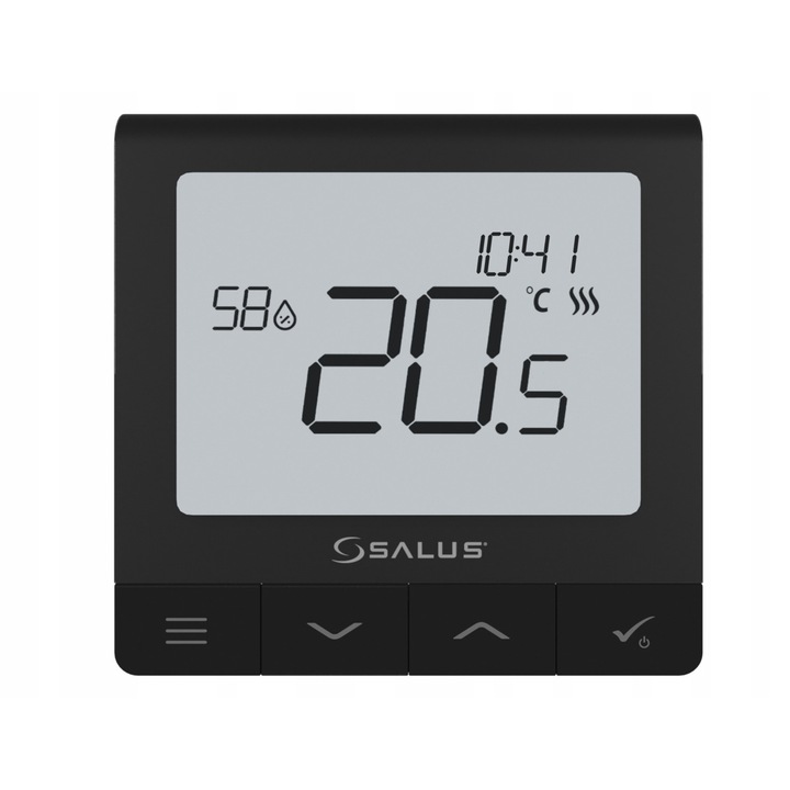 Salus Quantum SQ610B programozható heti termosztát / hőmérséklet-szabályzó, vezetékes, beépíthető, fekete