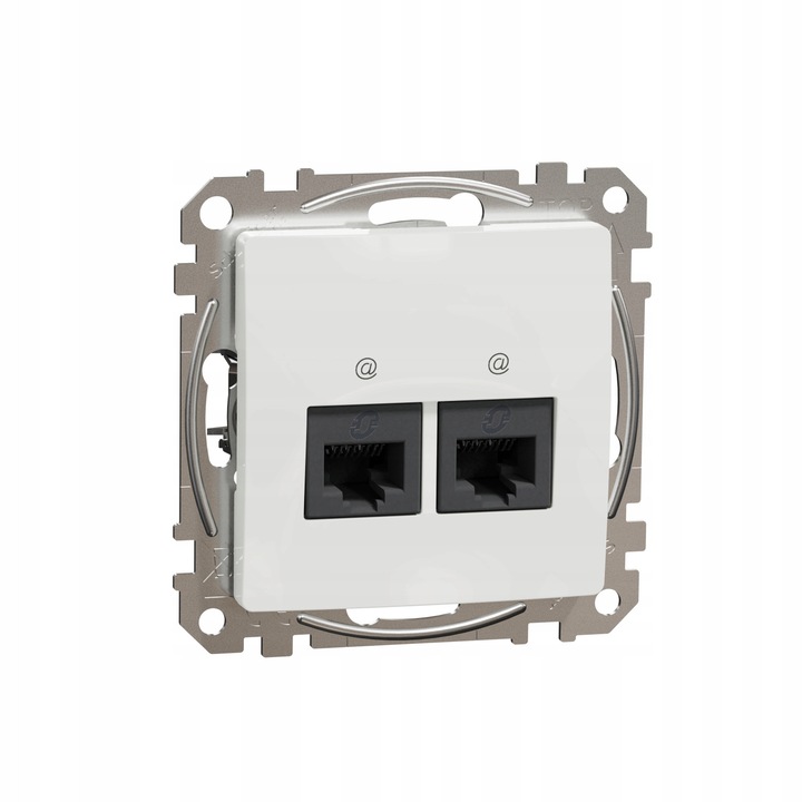 Priza dubla RJ45 UTP Schneider Sedna Design alb 73x73x37mm