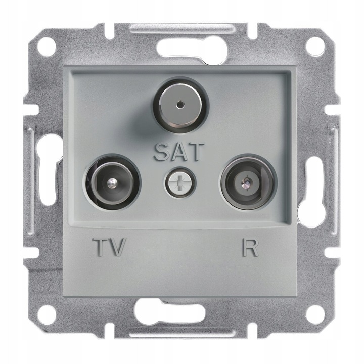 Priza terminala R-TV-SAT Schneider Electric Asfora, soclu TV/SAT, 1 dB, montaj incastrat, fara rama, Aluminiu, IP20