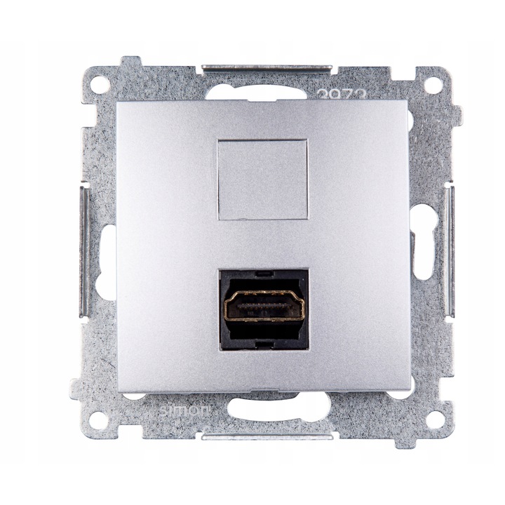 HDMI контакт Simon 54, мат, сребрист, вграден монтаж