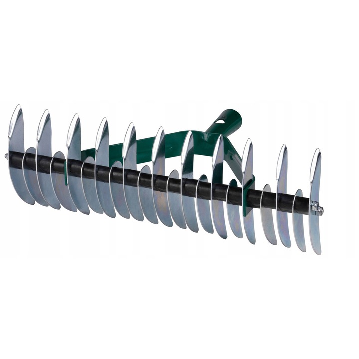 Aerátor/gyepszellőztető Strend Pro Metal, nyél nélkül, gyomeltávolításhoz és gyepszellőztetéshez, zöld/fém, 36 x 23 cm