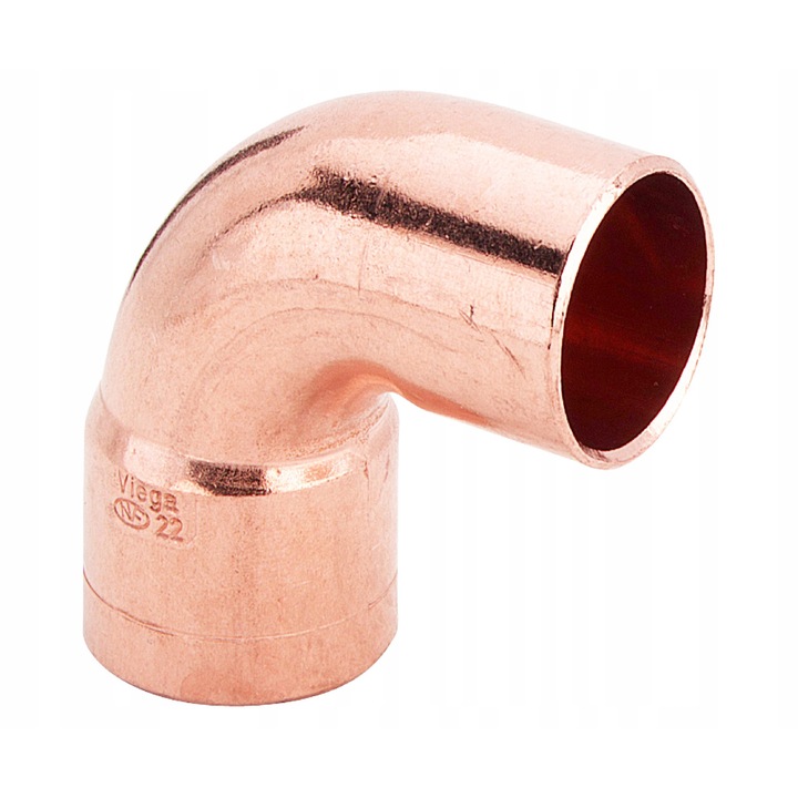 Cot cu o mufa 90° (cot de imbinare) Viega 5092-35, O35 mm, din cupru, pentru lipire capilara, cupru, 1 buc