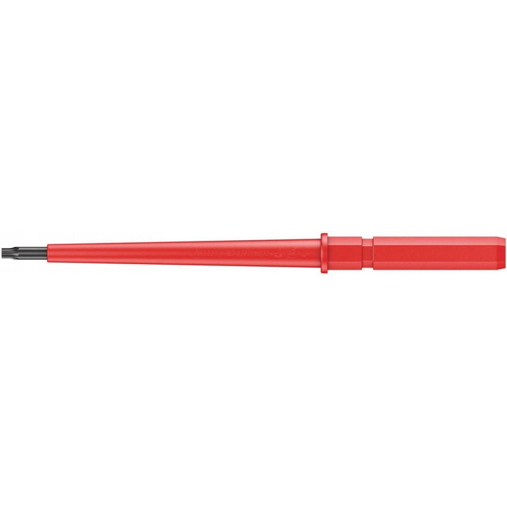 Сменяем бит/накрайник Wera Kraftform Kompakt KK 67 i TX15 VDE, изолиран 1000 V, Black Point, шестостенна опашка 9 мм, червен, 1 бр.