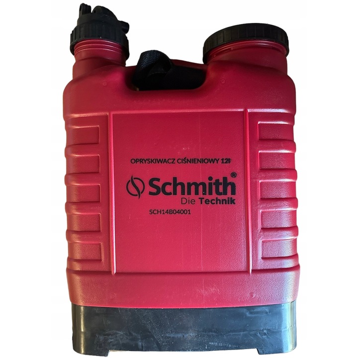 Schmith SCH14B04001 háti permetező, üvegszálas és műanyag tartállyal, állítható fúvókával, piros/fekete, 12 l
