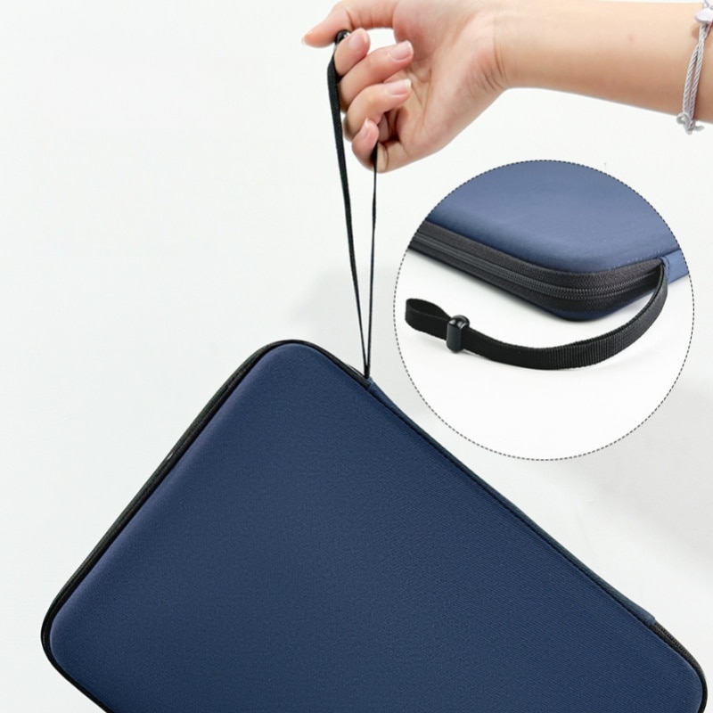 Husa pentru laptop, 16 inch, rezistenta la strivire, cu carcasa rigida, rezistenta la socuri, ORBER, subtire si usoara, suprafata impermeabila, design minimalist, 30, 5 × 42, 5 × 3 cm, EVA/ poliester, albastru