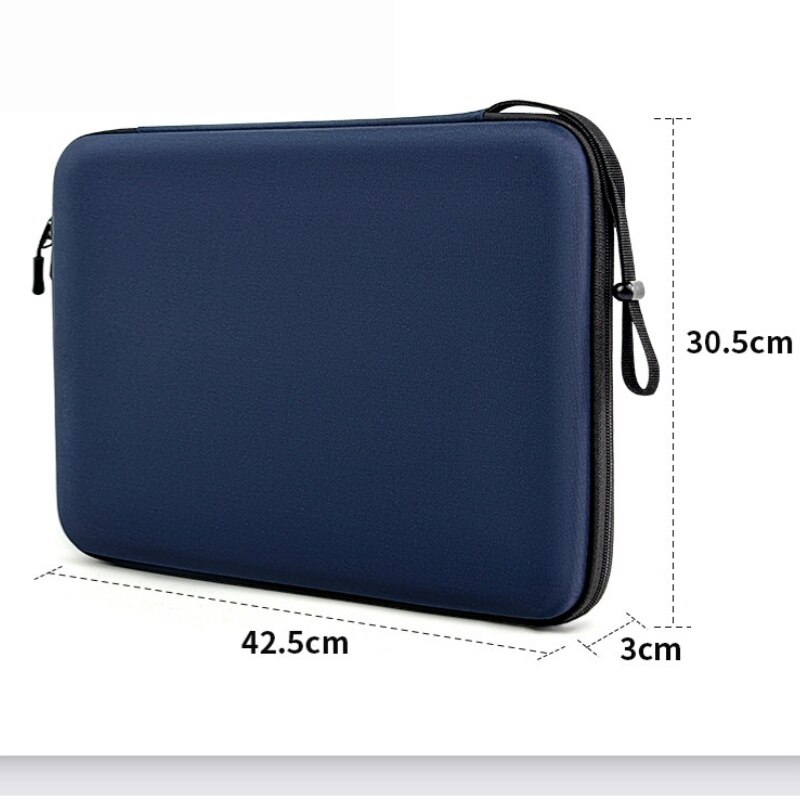 Husa pentru laptop, 16 inch, rezistenta la strivire, cu carcasa rigida, rezistenta la socuri, ORBER, subtire si usoara, suprafata impermeabila, design minimalist, 30, 5 × 42, 5 × 3 cm, EVA/ poliester, albastru