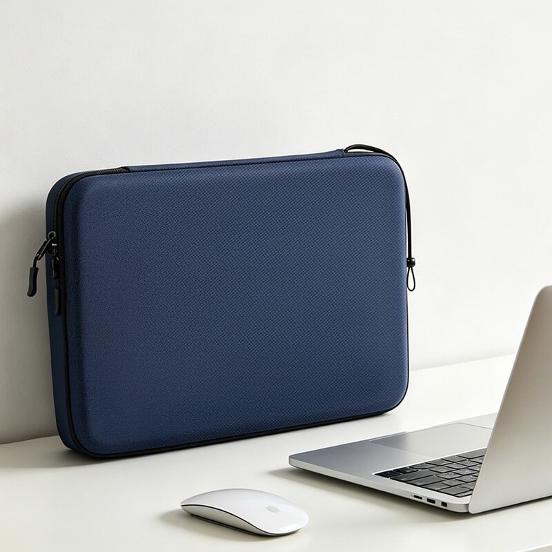 Husa pentru laptop, 16 inch, rezistenta la strivire, cu carcasa rigida, rezistenta la socuri, ORBER, subtire si usoara, suprafata impermeabila, design minimalist, 30, 5 × 42, 5 × 3 cm, EVA/ poliester, albastru