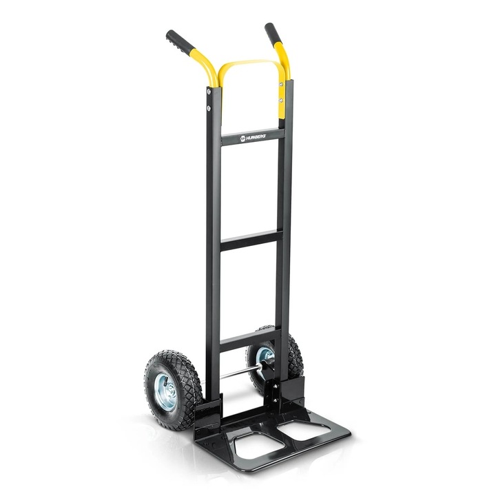 Carucior Transport Pliabil Humberg, Tip Roaba, Capacitate 250 kg, 2 Roti Mari Ranforsate Metalic, Cadru Otel Galvanizat, Platforma Durabila, 46x50x130 cm