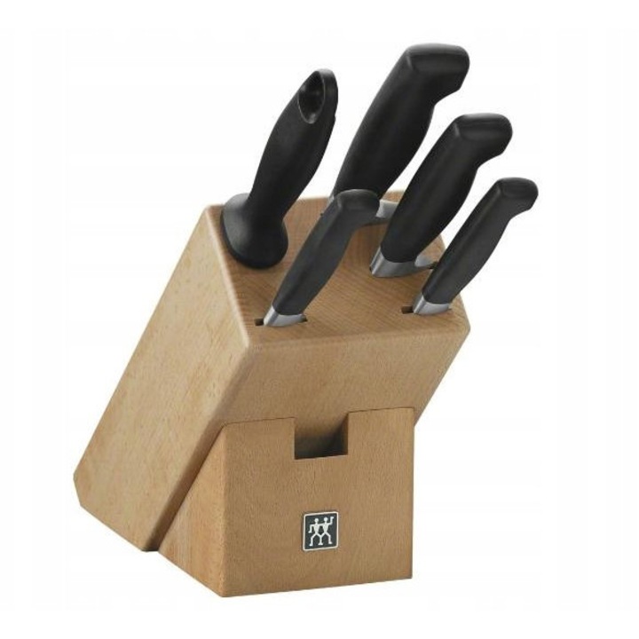 Set 4 cutite Zwilling Four Star inox lemn 10x16x20cm