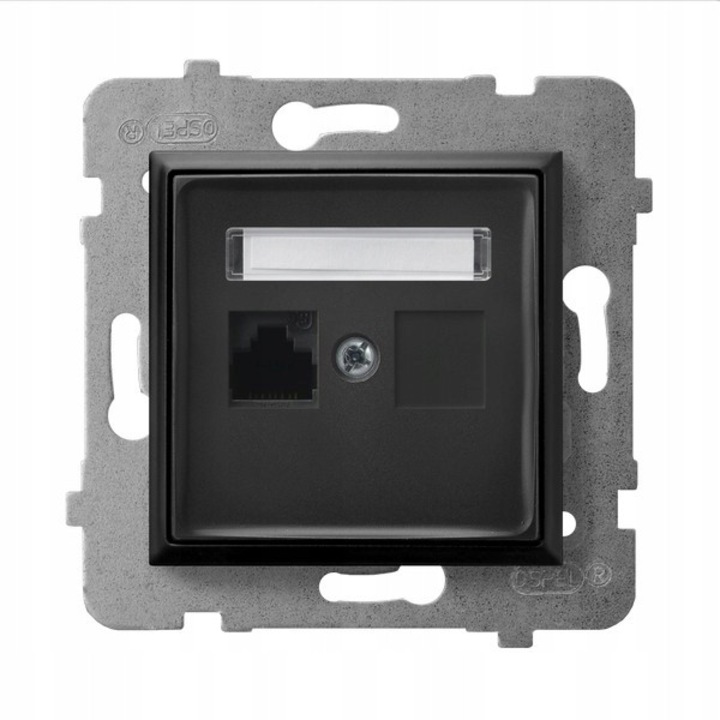 Компютърен контакт Ospel Aria черен IP20 1xRJ45