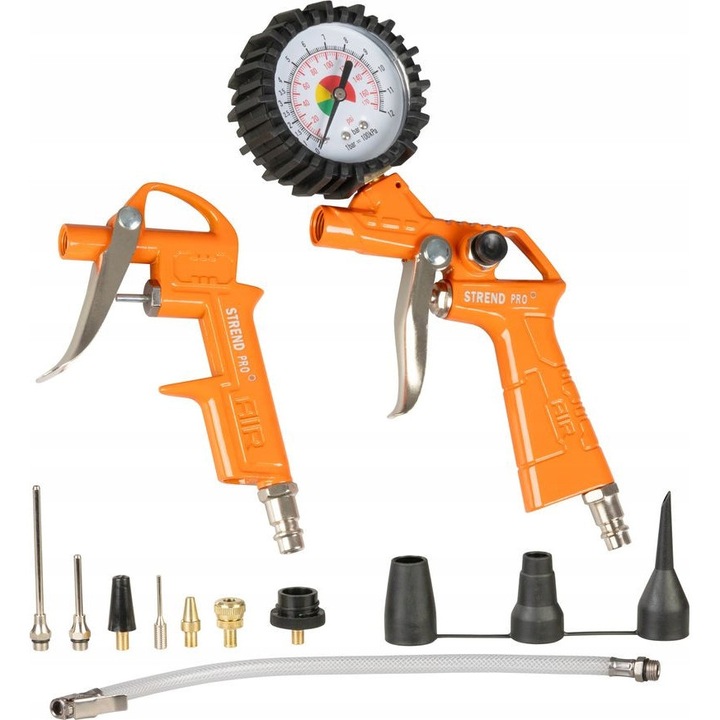 Strend Pro pneumatikus tartozékkészlet, 13 részes, max. 8 bar, többszínű