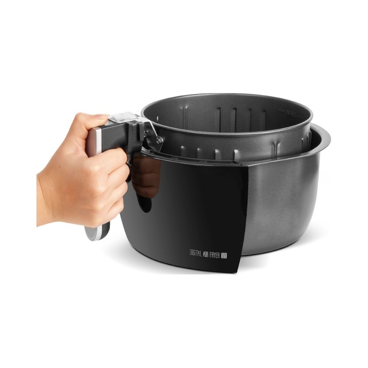 Teesa Digital Air Fryer olaj nélküli fritőz, 3,2 L, 1400 W, LCD kijelző, Fekete