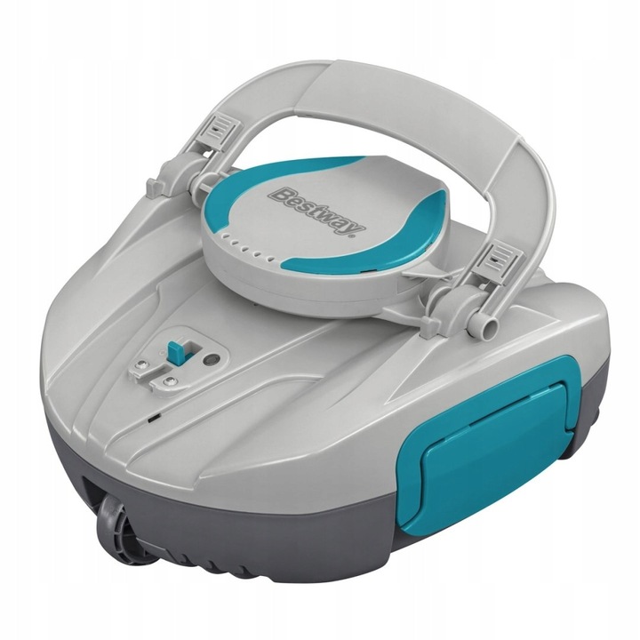 Bestway AquaTronix G100 automata medencetisztító, vezeték nélküli tisztítórobot beépített akkumulátorral, 30 perc üzemidő, 1,5 L szűrőkosár, szürke/türkiz, 1 db
