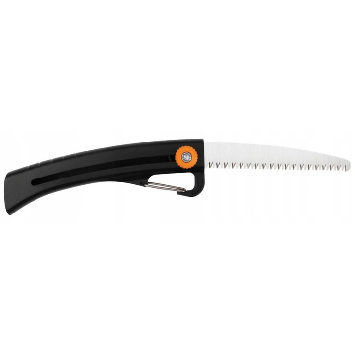 Fiskars Solid kézi fűrész/ágfűrész, 16 cm-es penge, rozsdamentes acél, összecsukható övcsipesszel és ergonomikus fogantyúval ujjvédelemmel, fekete/ezüst, 1 db