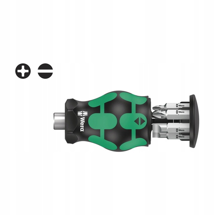 Комплект отвертки Wera Kraftform Kompakt Stubby, 6 части, магнитни, многоцветни, 65мм