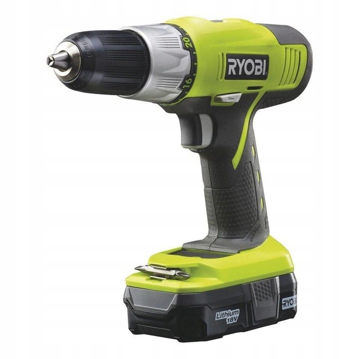 Bormasina cu impact Ryobi LLCDI18022, 18V, 2 viteze, 2 acumulatori, 1.3Ah, 13mm, 1.93kg