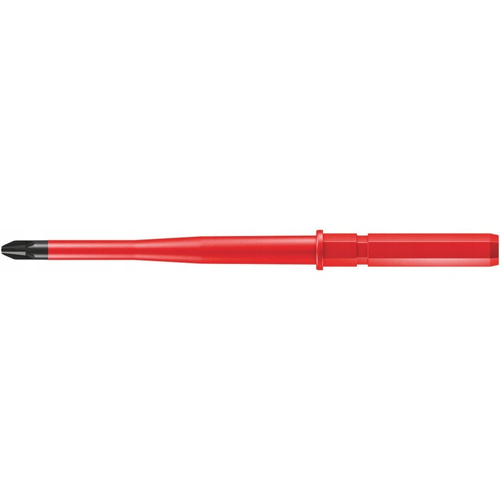 Сменяем накрайник Wera Slim PH2 154 mm VDE 62 iS 05003414001, VDE изолиран, тестван по IEC 60900, връх Black Point PH2, червен, 1 бр.