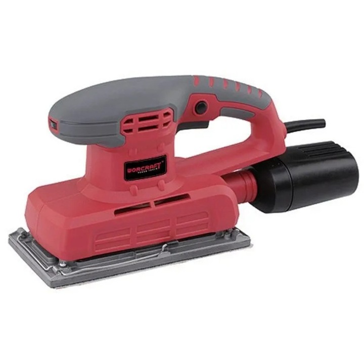 Worcraft FS-300 excentercsiszoló, 300 W, 230 V, 115 x 230 mm talp, 6000-11000 min-1 fordulatszám-szabályozás, piros/szürke