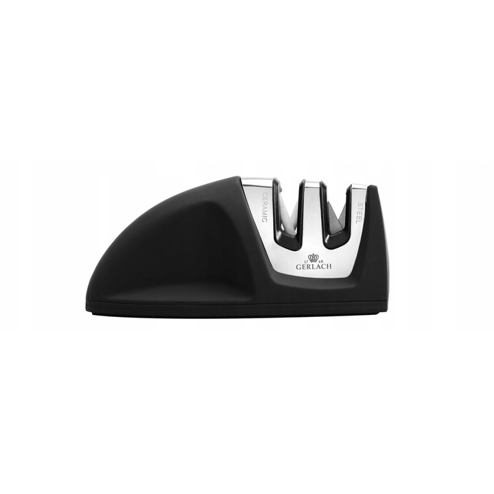 Gerlach Smart Mini késélező, 2 fázisú, kompakt, acél és kerámia, fekete, 1 db