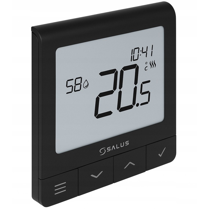 Salus SQ610B beépíthető hőmérséklet-szabályozó, 86x86x28mm, fekete