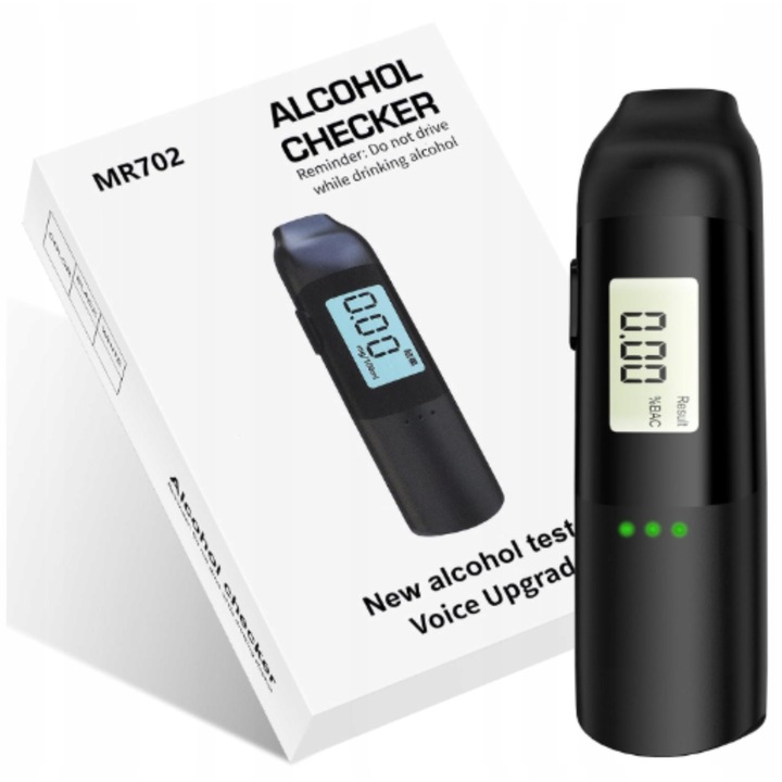 Etilometru portabil / alcooltest XPart M1174, cu acumulator reincarcabil, fara mustiuc, ecran LCD, negru