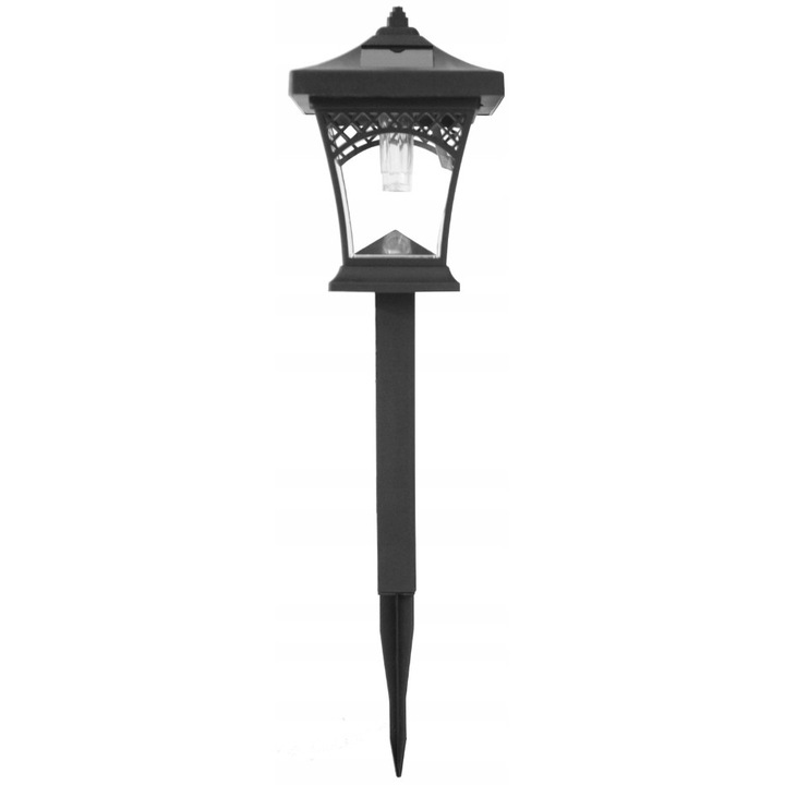 Set 6 bucati, Lampa solara decorativa Strend Pro model 43 cm, cu LED alb si senzor de intuneric, rezistenta la apa, Negru, 6 x 43 cm