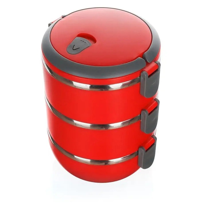 Termos obiadowy Banquet Culinaria set 3x0,6L rosu 25,3x14,6x6cm
