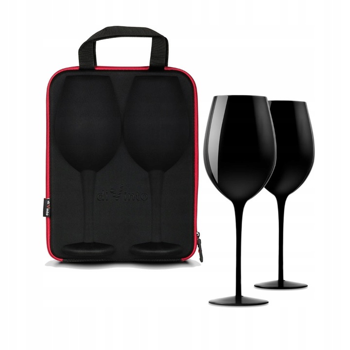 Divinto borospohár készlet 870ml fekete 31.5x25cm szállítótok