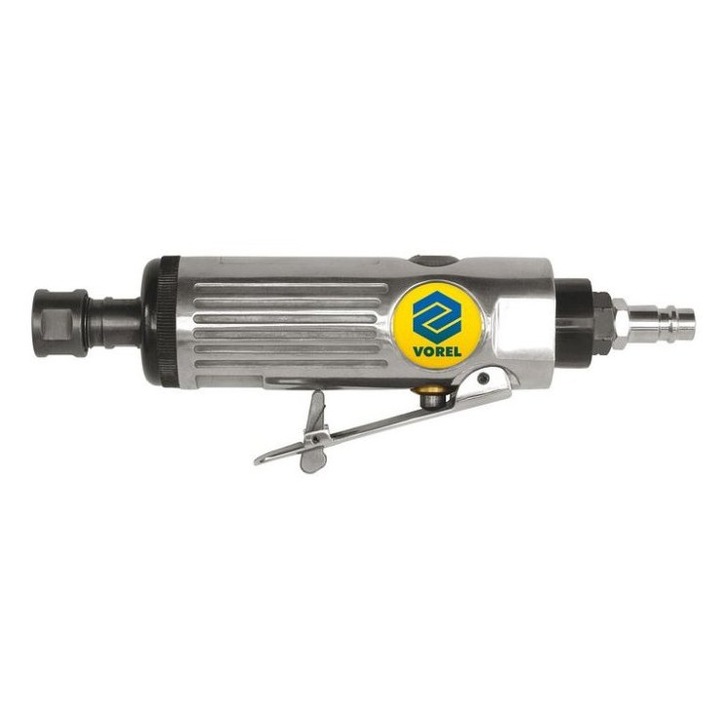 Polizor pneumatic drept Vorel 81108, mandrina 6 mm, racord 1/4, 22000 rpm, 6.3 bar, argintiu, 1 buc