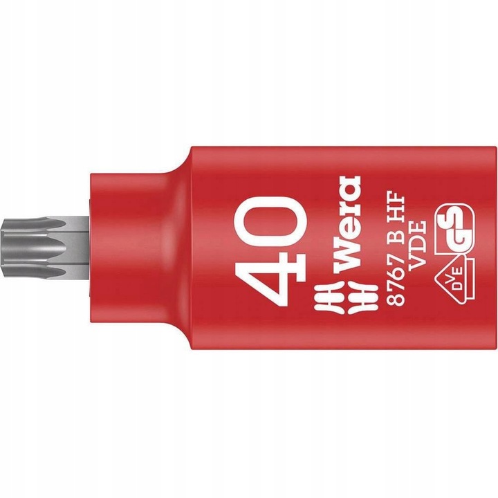 Накрайник Wera Zyklop TX40 VDE 3/8", 55x23mm, жълто-червен