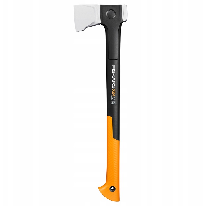 Topor de despicat / secure Fiskars X-series X24 M, lama dublu calita cu strat antiaderent, maner FiberComp usor cu Softgrip, pentru busteni 20-30 cm, negru/portocaliu, 600 mm, 1.7 kg