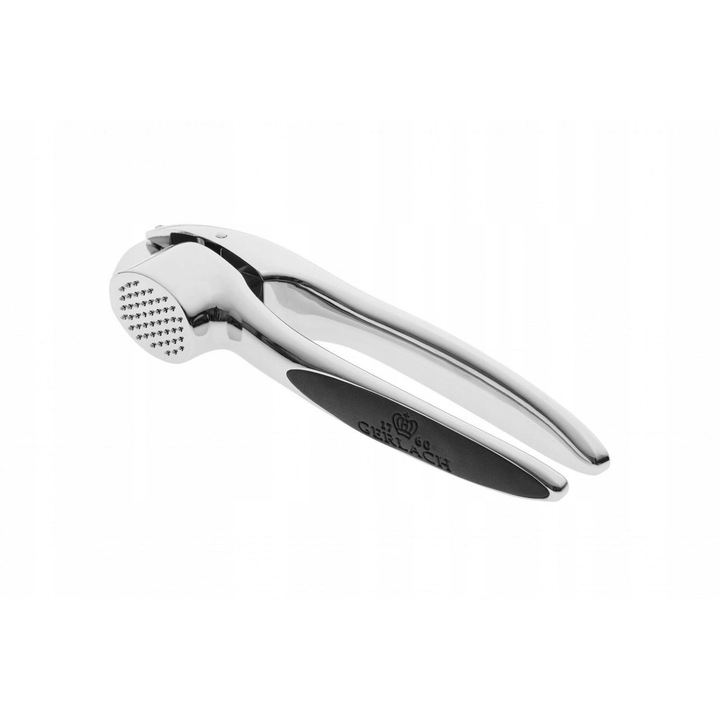 Presa pentru usturoi Gerlach Solid, din zinc cu finisaj cromat, maner antiderapant, usor de curatat, argintiu, 1 buc