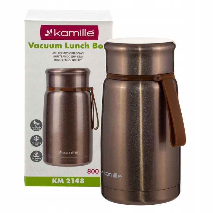 Termos alimentar Kamille 800ml izolare dubla auriu