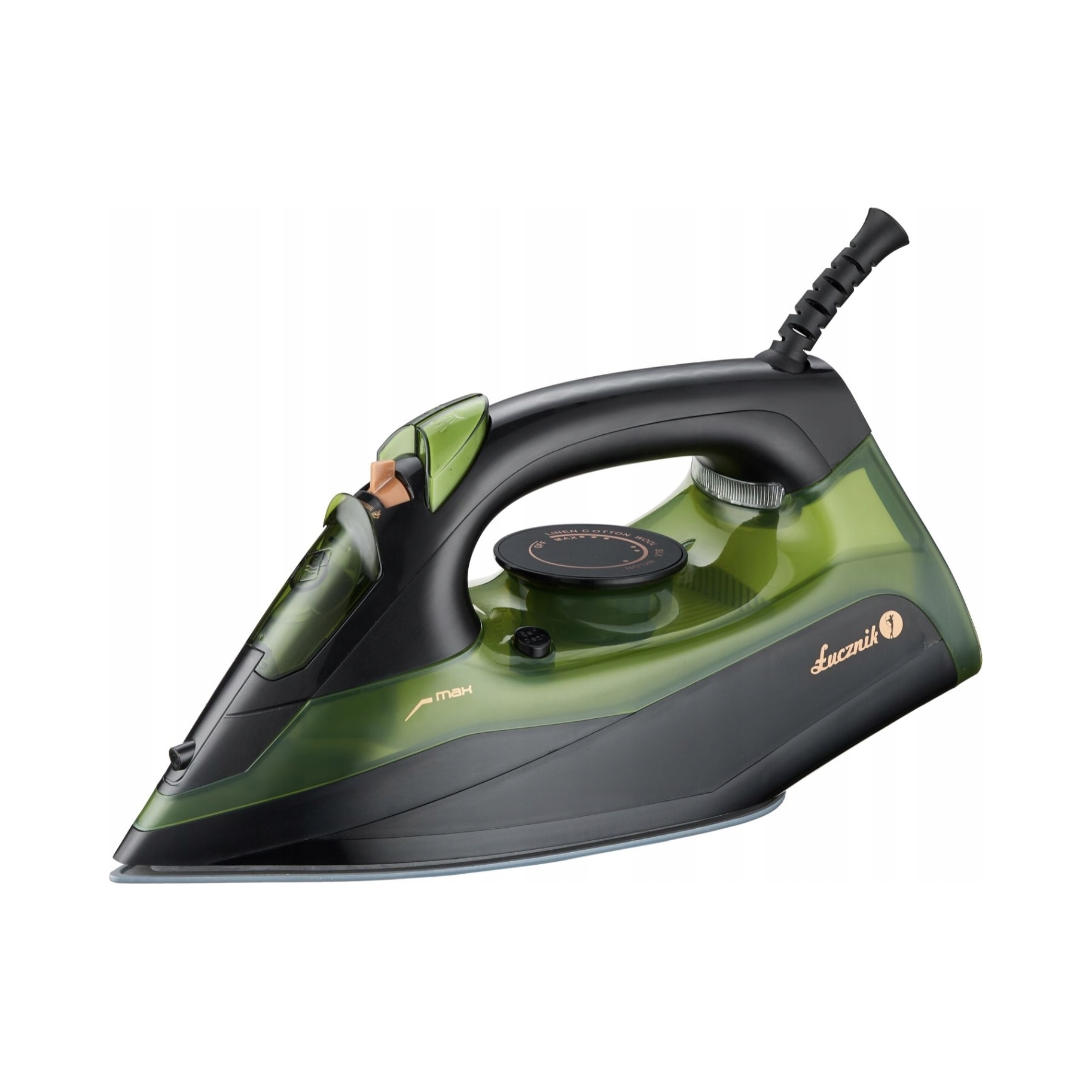 Fier de calcat cu abur Lucznik SI-3000, 3000W, ceramica, 126 g/min, verde avocado, 400 ml
