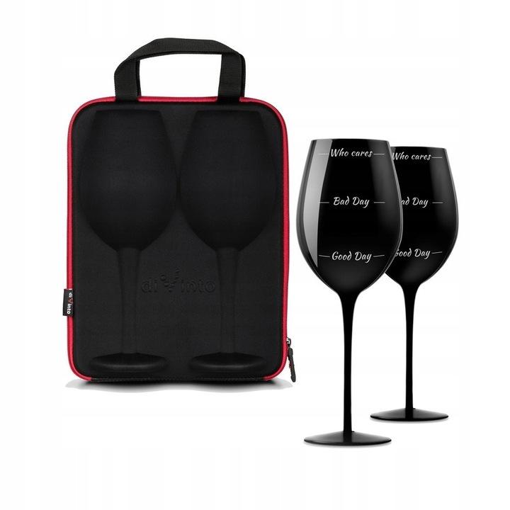 Divinto Who Cares óriás színes borospohár szett 28.5cm 750ml tokkal 32x27cm