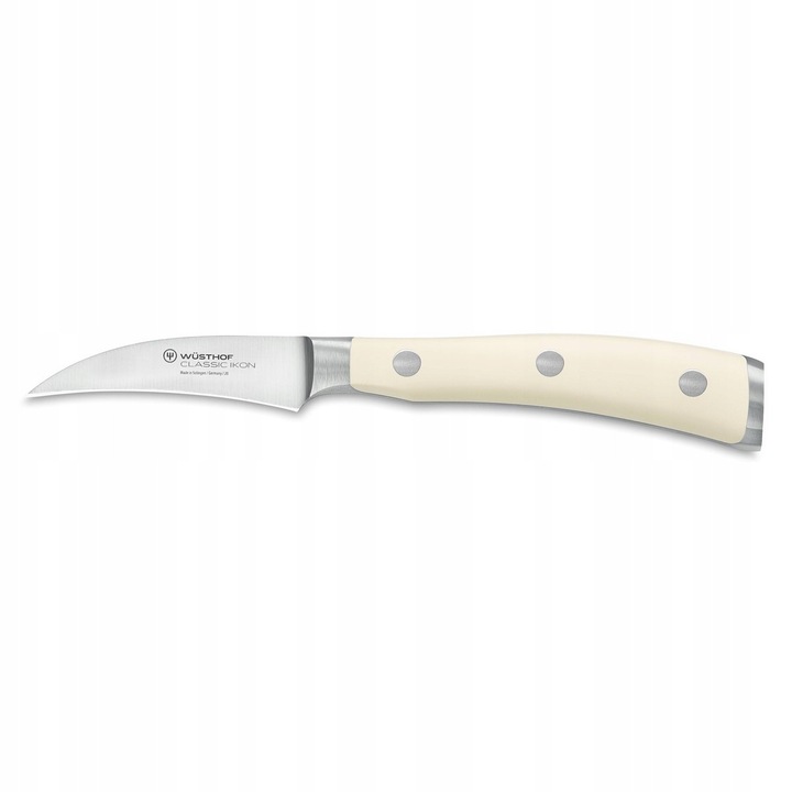 Wusthof Classic Ikon Creme hámozó/tisztító kés, kovácsolt X50CrMoV15 penge, Precision Edge (PEtec) technológia az élesebb élért, ekrü poliészter (POM) markolat, 17,9 cm