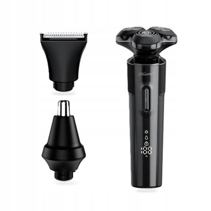 Машинка за подстригване Maestro 3в1, 3 ножчета, USB-C, IPX7, 90мин автономност