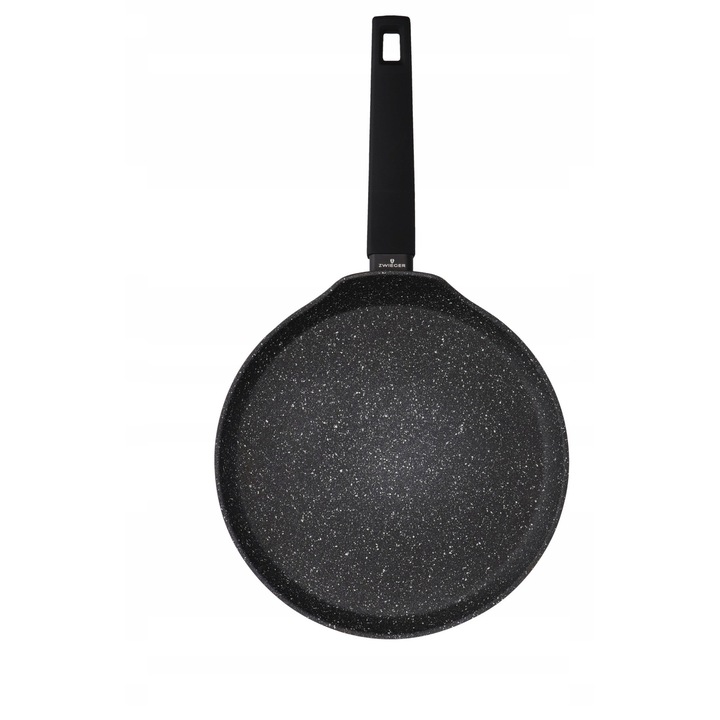 Zwieger FORTE palacsintasütő, indukciós alj indukcióhoz és gázhoz, karcálló tapadásmentes marblestone bevonat, fekete, 26 cm