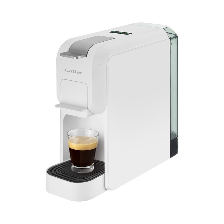 Кафемашина Catler ES 702 Porto W, съвместима с капсули Nespresso/Dolce Gusto/Tassimo и мляно кафе, налягане 15 бара, бяла, 0,8 л